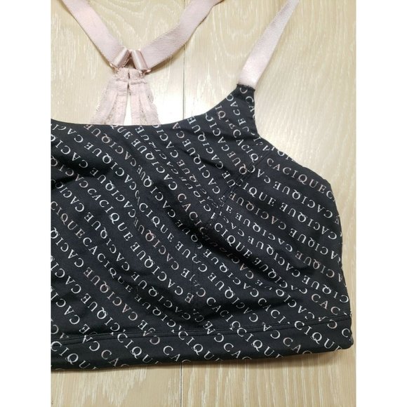 Cacique Sports Bra Sz 16 Plus Size Spell Out Strappy Stretch - Picture 3 of 7